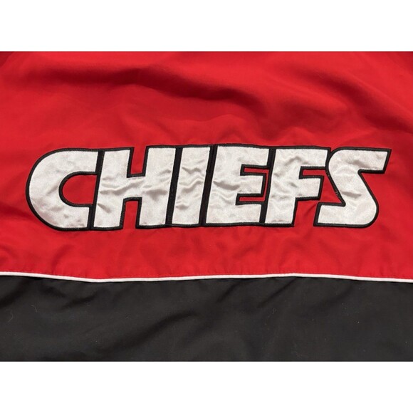 Vintage Kansas City Chiefs Lined Windbreaker Jacket Mens 2XL Red Black - Picture 7 of 9